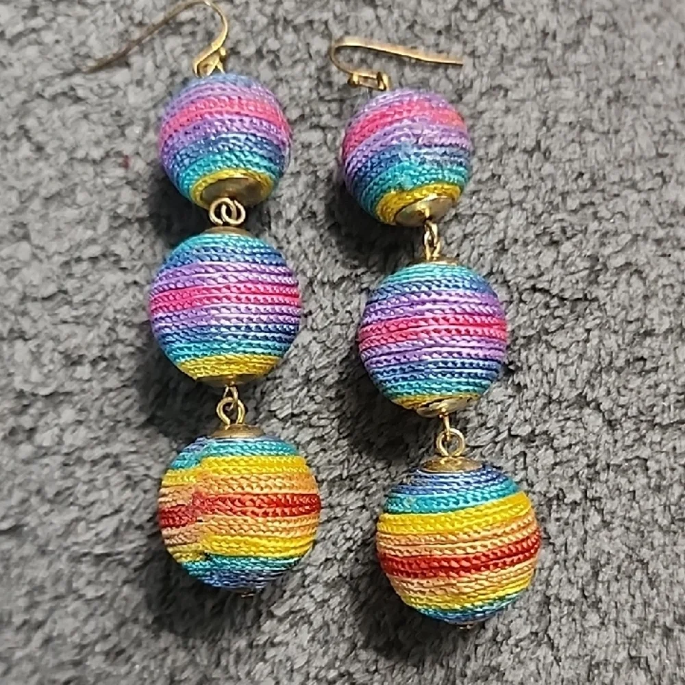 Thread Wrapped Multi Color Earrings 4 For $20